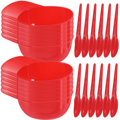 36Sets Baseball Feestkommen Rood , Voor Ijs En Yoghurt 2
