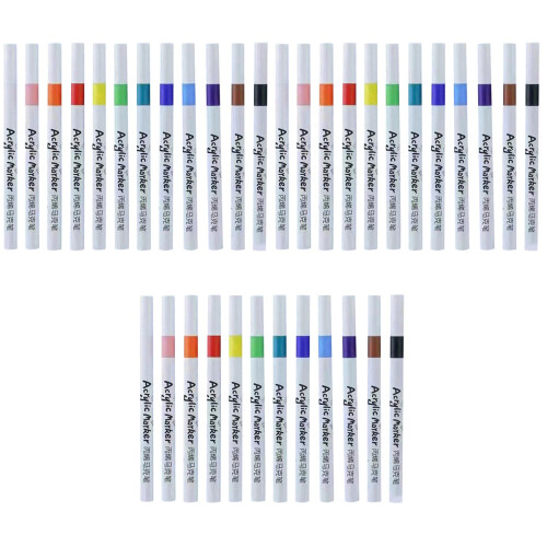 36Pcs Ergonomic Acrylic Paint Pens Water Based Quick Drying Markers 1