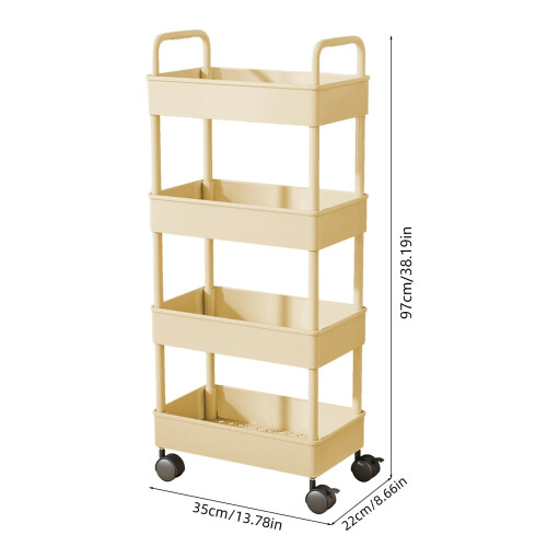 4-Tier Rolling Storage Cart 38x8.6x13.7 in 2