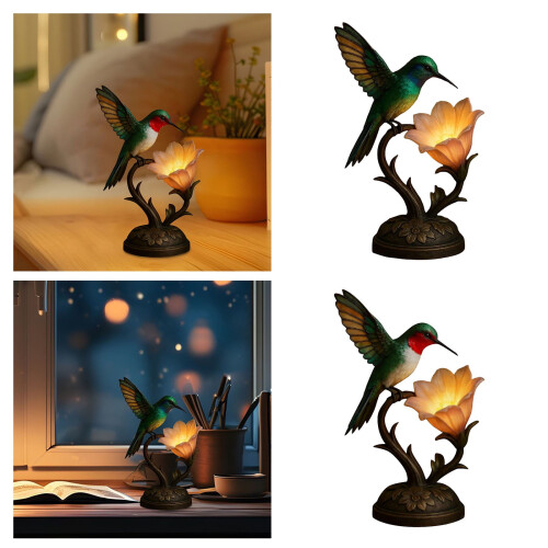 Επιτραπέζιο φωτιστικό Cute3D από ρητίνη σε σχήμα πουλιού και λουλουδιού για 1