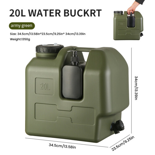 5-Gallon Water Container with Spigot Green 1