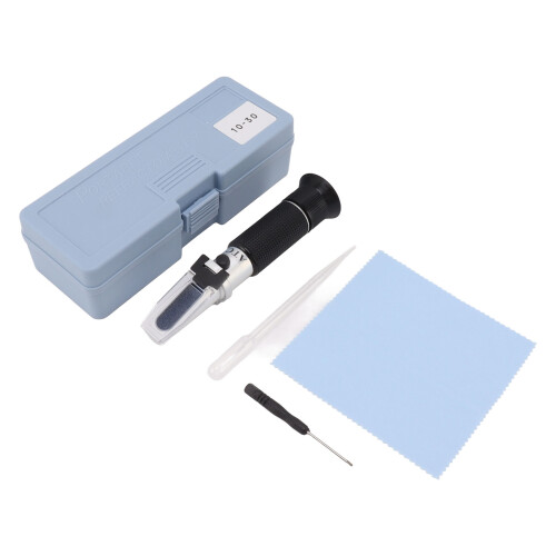 Sugar Content Meter Refractometer With ATC, Portable Brix Meter With Dual Scale Hydrometer Function, Durable Aluminum Construction For Longevity, 1