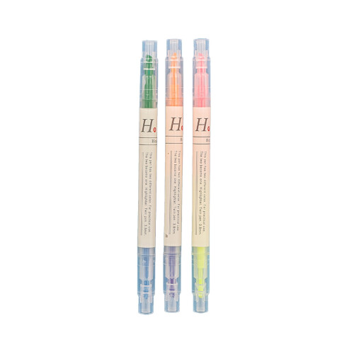 Kunststoff-Textmarker mit Doppelspitze, 6-farbig, 3er-Pack, schräge Farbmarker, Doppelspitze, 5 ml 1
