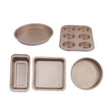 Professionelles Backgeschirr-Set aus karbonfreiem Stahl mit 6-Backform, Pizzatablette und Pfannen