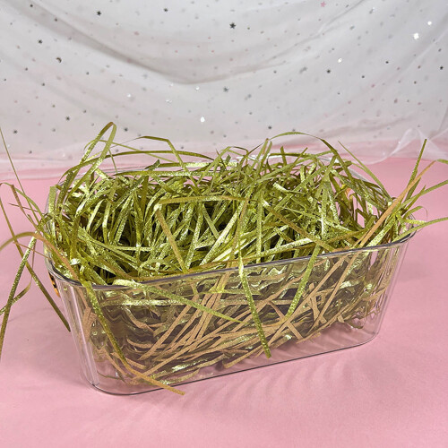 100g λαμπερό χρυσό μετάξι Rafia Grass Crinkle Cut κομμάτια χαρτιού για γέμιση κουτιού δώρου 2