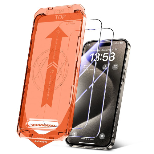 Protector de pantalla de vidrio templado compatible con iPhone 16, iPhone 16 Plus, iPhone 16 Pro y iPhone 16 Pro Max. 1