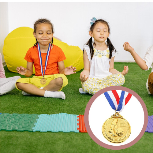 Golden Soccer Medals Smooth Edges 12 pcs 2