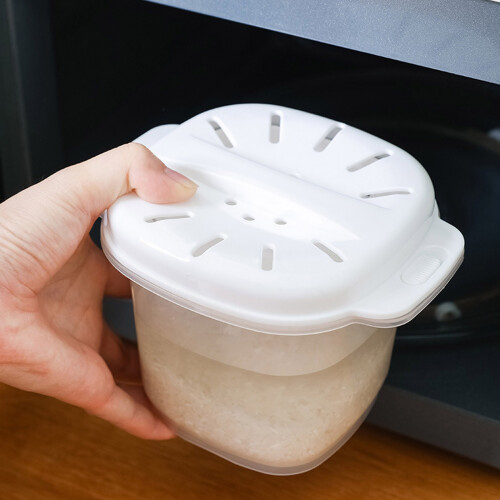 Frozen Rice Thawing Container Microwave Rice Cooker Multipurpose Microwave Container Stackable Detachable Microwave Cookware for Home and Office Use 1