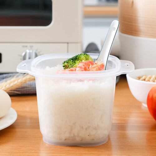 Frozen Rice Thawing Container Microwave Rice Cooker Multipurpose Microwave Container Stackable Detachable Microwave Cookware for Home and Office Use 2