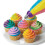 4Pcs/Set Three tone Coupler Color Icing Piping Bag Cupcake Cake Decorating Nozzle Baking 6