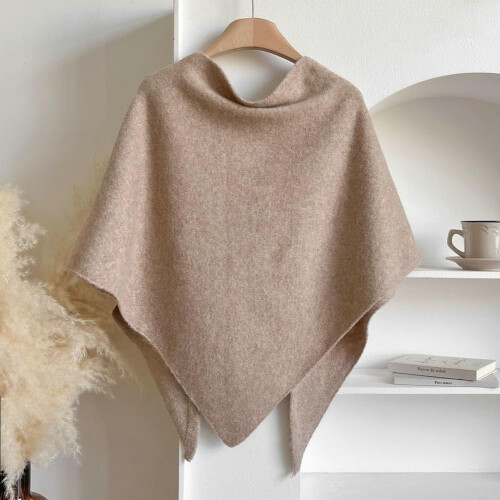Women's Cashmere Blend Shawl Wrap in Khaki 2