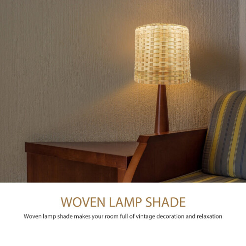 ULTNICE Αμπαζούρ από Ρατάν και Ψάθα, Υφαντό Μπαμπού, Μαλακό Φωτιστικό, Διακόσμηση 2