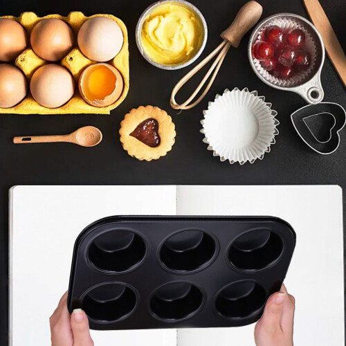 6 φλιτζάνια ταψί σιλικόνης για cupcakes αντικολλητικό, εύκολο στον καθαρισμό, ταψί 2