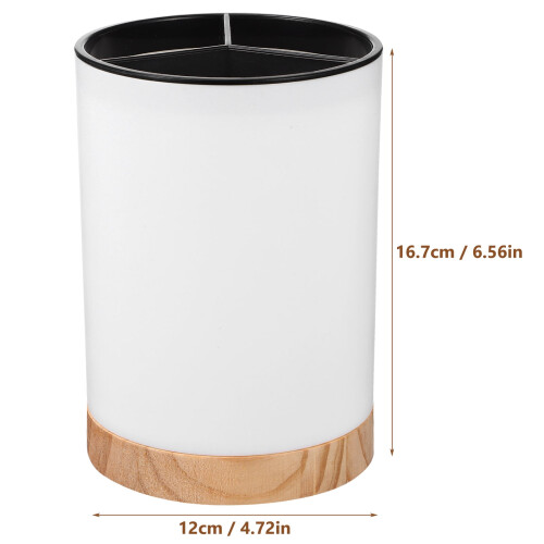 1Pcs Cooking Utensil Storage Stand Simple Design Rectangular White PP For Kitchen Counter 1