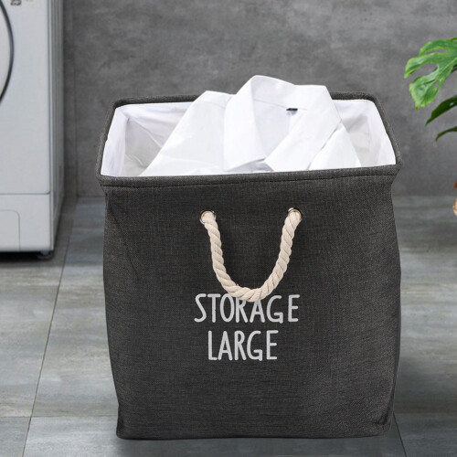 Jute Foldable Bin, Decorative Practical Storage Solution with Lightweight Sturdy Design, Strong Construction for Easy Carrying and Versatile Use 1
