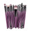 Makeup Brush Kit Purple Plastic 15Pcs Pearlescent Wooden Handle 4