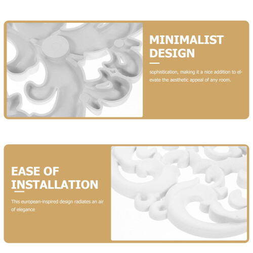 Fan Ceiling Medallion Openwork Carving Ceiling Medallion White 1Set 12.2In 2