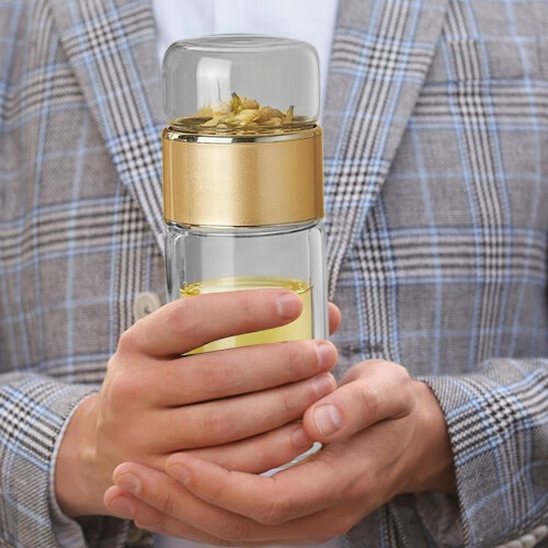 Glass Tea Infuser Bottle Leakproof 500ml for Loose Leaf Tea 2