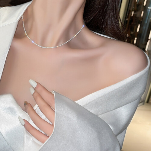 Silver Plated Thin Clavicle Necklace for Women 2
