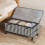 Multi-Functional Houndstooth Under-Bed Storage Box with Wheels | Non-Woven Clothes & Linens Organizer, Rectangular 7