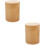2Pièces Pot Bambou Khaki Étanche Pour Café Épices Usage 7