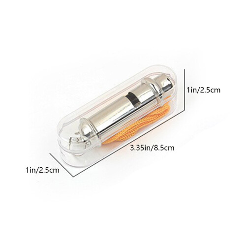 Stainless Steel Emergency Whistle with Lanyard 1pc 2