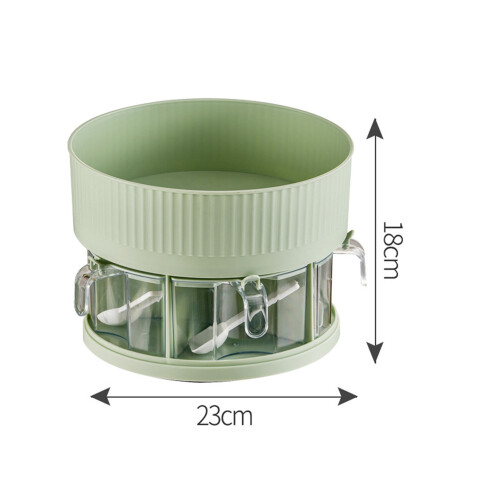 2-Tier Green Spice Turntable, 23x18 cm, 360 1