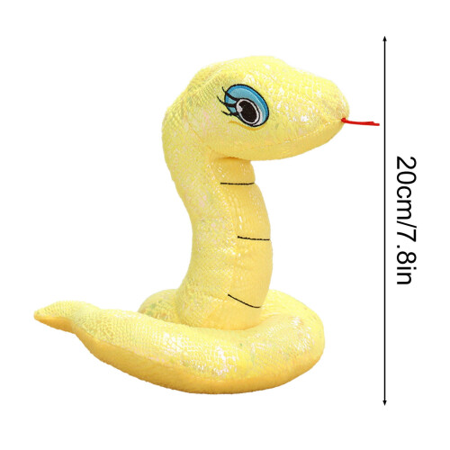 Serpente di peluche con paillettes, design realistico, 30 cm 2