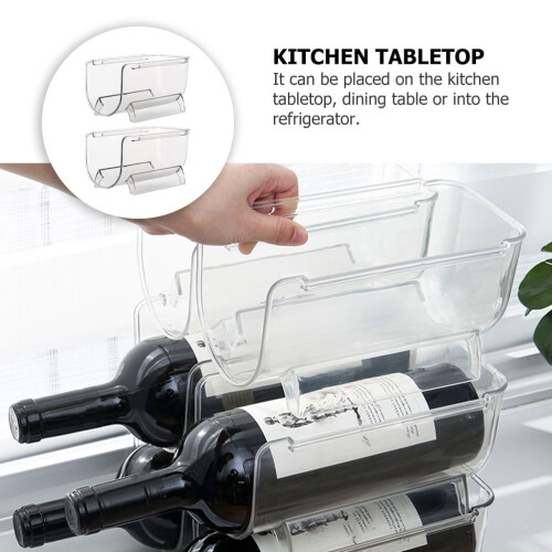 2Pcs Wine Racks Stackable Bottle Holder for Dining Table and Refrigerator 2
