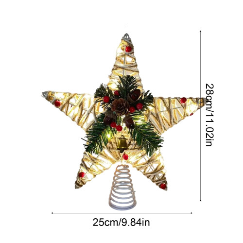 LED wrought iron tree top star decoration white 9.84x11.02 2