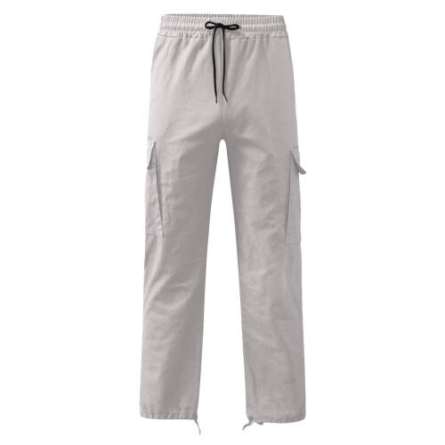 Παντελόνι Cargo Plus Size για άνδρες, μονόχρωμο, casual, με πολλαπλές τσέπες, για 1