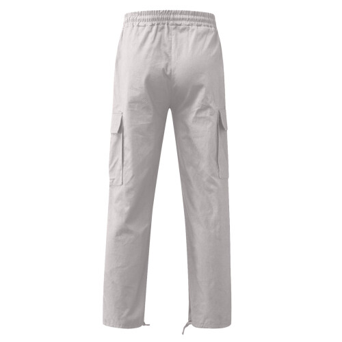 Παντελόνι Cargo Plus Size για άνδρες, μονόχρωμο, casual, με πολλαπλές τσέπες, για 2