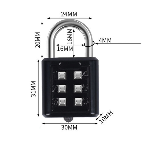 6-Digit Password Combination Padlock Zinc Alloy for Suitcase For Password Lock 2