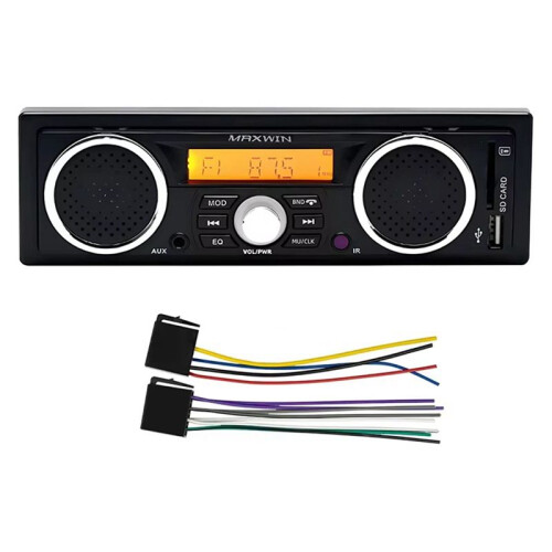 1 Din Bilradio MP3  Handsfree Samtal Bilstereo Inbyggd med 2 Högtalare Stöder FM USB AUX