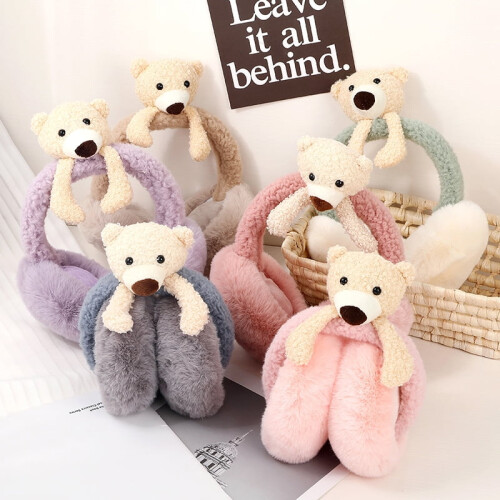 Plush Cartoon Earmuffs for Winter and Spring 1
