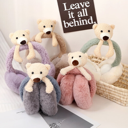 Plush Cartoon Earmuffs for Winter and Spring 2