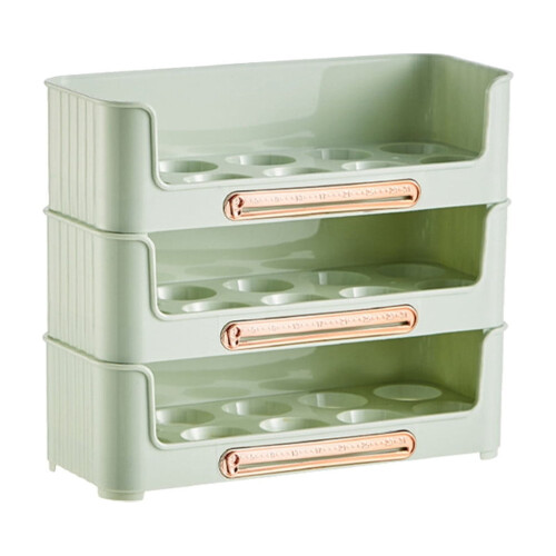 Stackable Green Egg Organizer for Fridge Side Door, 10-Egg Capacity with Timing Slider – Compatible with Most Refrigerators 1