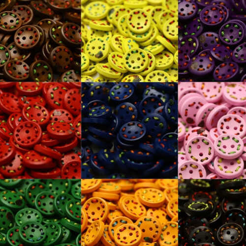 Sewing and Craft Buttons Black 50 pcs 5/8 inch 1