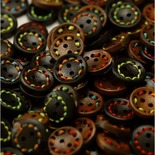 Sewing and Craft Buttons Black 50 pcs 5/8 inch 2