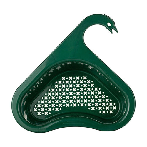 Swan Drain Basket for Kitchen Sink – Triangular Faucet-Hanging Filter, Compatible with All Sinks (Green) 1