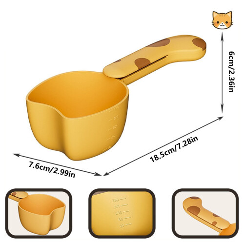 2Pcs Kitchen Cute Cat Shape Plastic Rice Measuring for Scooping Rice, Dry, Liquid Ingredient 1