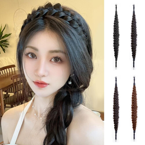 Women's Braided Wig Headband with Magnetic Closure, Soft 1