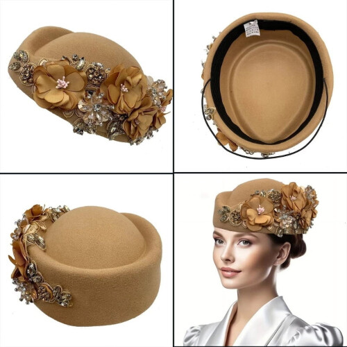 British Derby Beret Hat - Adjustable Vintage Fascinator 1