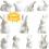 Ceramic Easter Bunny Figurine Glossy White 1 Piece 7