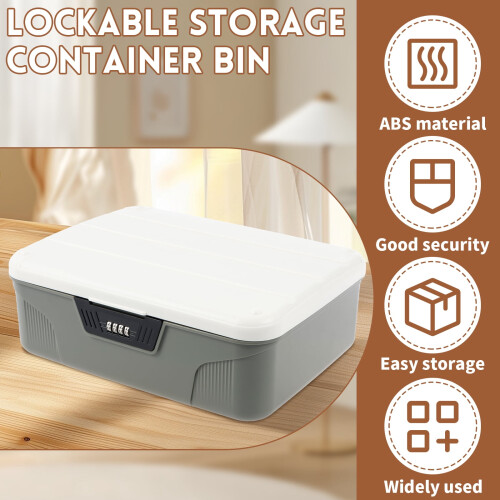 Lockable Plastic Storage Box with 4-Digit Password, High-Security Portable Bin – Compatible with Home Use 2