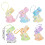 Easter Bunny Ornaments 6-Piece Foam Hanging Decor 3