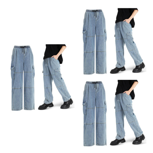 3Pièces Pantalons Larges Coton Style Cargo 2