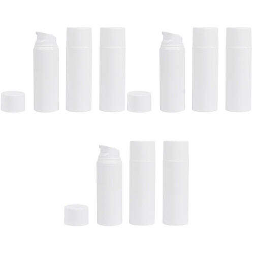 9Pièces Flacons Voyage Pression Blancs Pour Cosmétiques Rechargeables 2