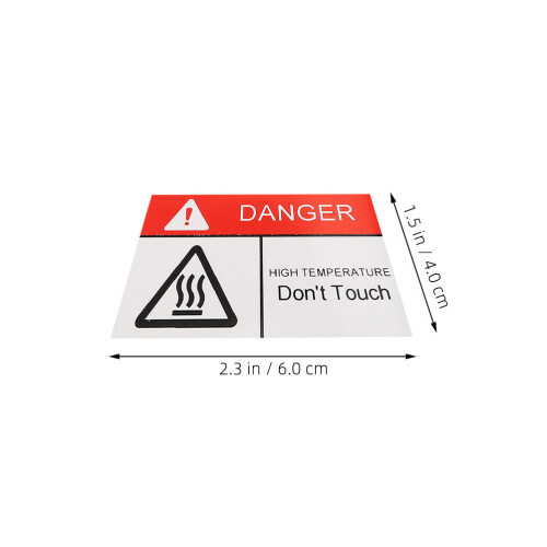 16Pcs Heat Warning Stickers High Temperature Safety Labels 2