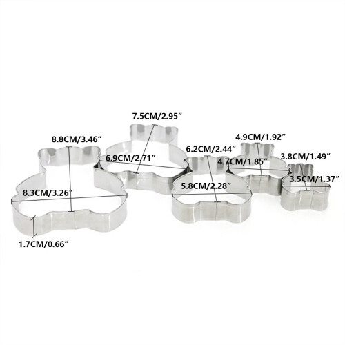 Zeceouar Teddybär-Ausstechformen-Set, 5-teilig 2